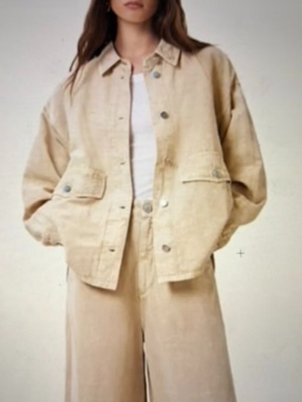 All Saints Linen Blend Shacket - Small